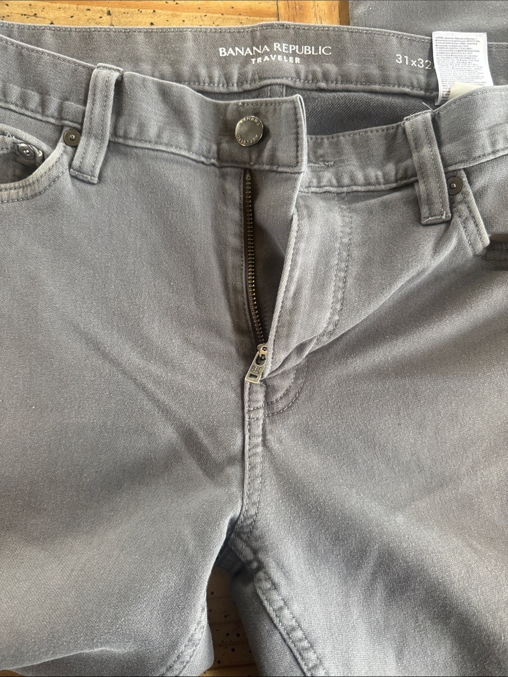 Banana Republic Gray Traveler Chinos - Classic Five-Pocket Style